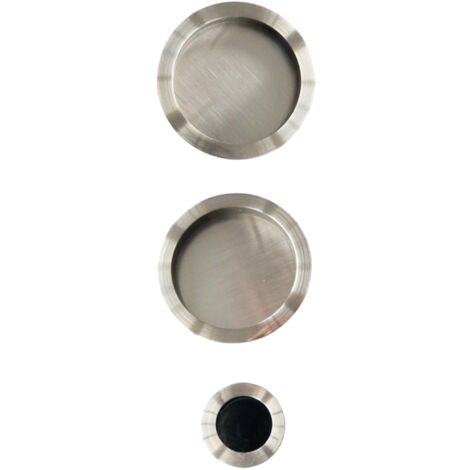 Tirador Uñero Redondo Zamak Níquel Satinado Puerta Corredera ø55mm