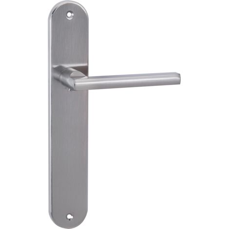 Manilla puerta aluminio níquel satinado placa oval modelo 530