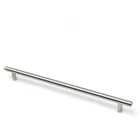 Tirador acero inoxidable tubular muebles 256mm ejes instalación