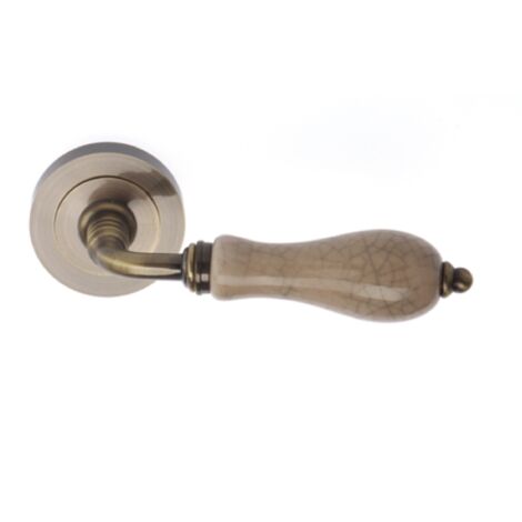 Manilla puerta aluminio roseta redonda cuero porcelana 52mm