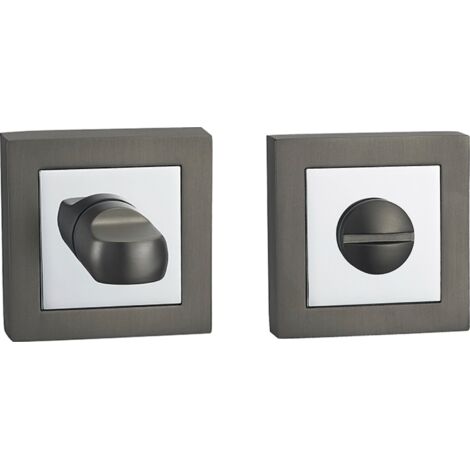 Condena roseta cuadrada Zamak grafito cromo brillo 50mm bloqueo puerta