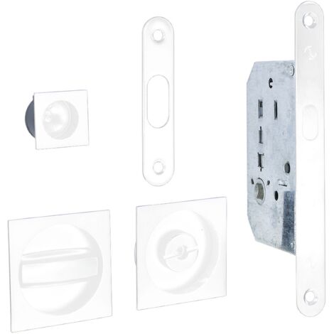 Kit puerta corredera condena uñero blanco picaporte 16mm instalación