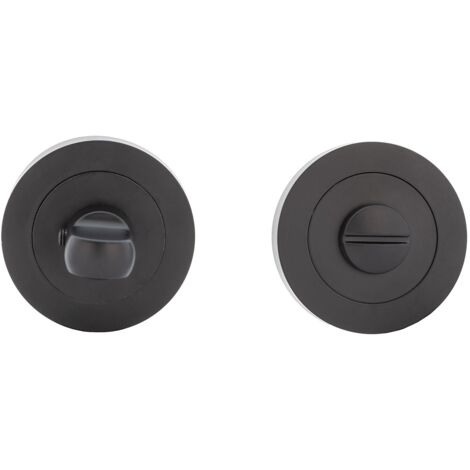 Condena zamak roseta redonda 50mm negro para puerta baño
