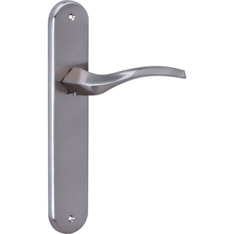 Manilla moderna níquel satinado zamak placa ovalada puerta interior 1027 (1/5)
