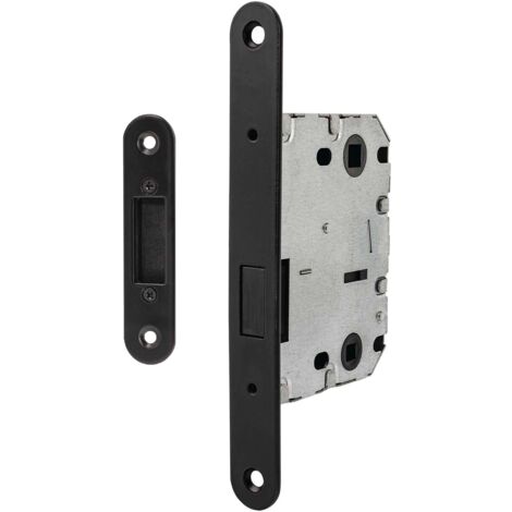 Picaporte magnético negro 70mm con condena para puerta interior
