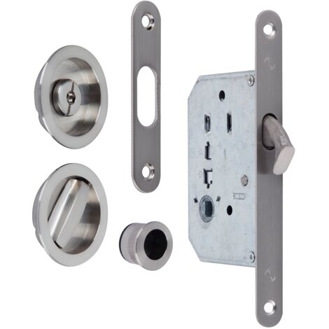 Kit puerta corredera picaporte condena uñeros níquel satinado 16mm (1/4)
