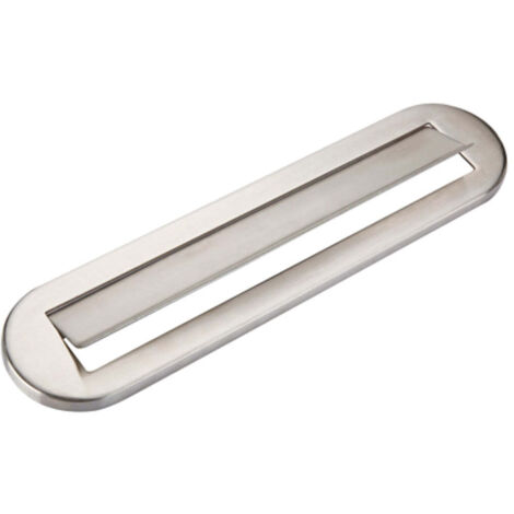 Bocacartas oval acero inoxidable puerta frontal satinado 2 tornillos