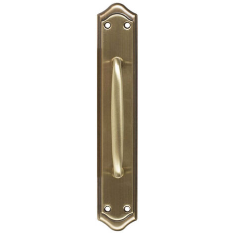 Manillón puerta Master BR aluminio placa curva cuero 255mm