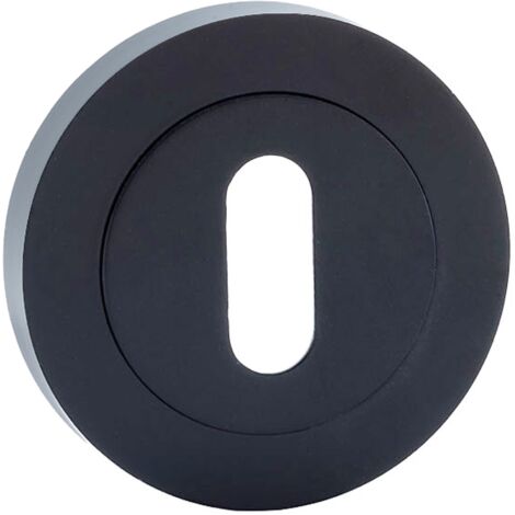Bocallave roseta redonda zamak negro para puertas