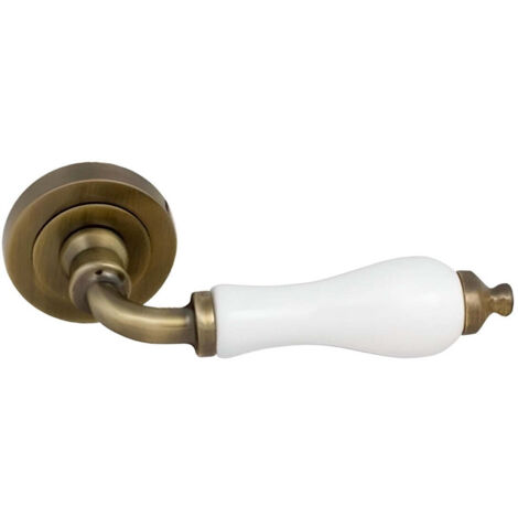 Manilla rústica aluminio porcelana cuero 51mm roseta redonda x2