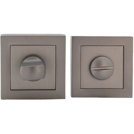 Condena zamak grafito 50mm roseta cuadrada para puerta baño (1/3)