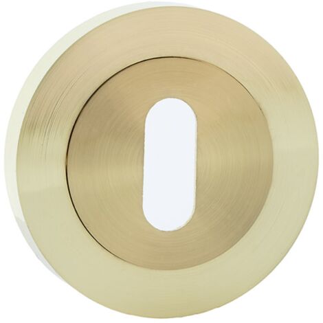 Bocallave roseta redonda zamak dorado satinado puertas 1 unidad