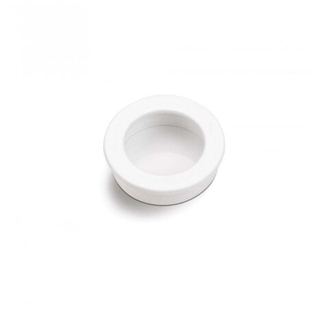 Tirador embutir aluminio blanco Ø30mm redondo muebles y armarios
