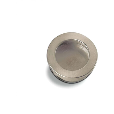Tirador embutir redondo aluminio Ø30mm niquelado para muebles