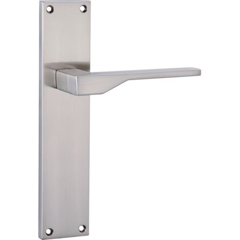 Manilla 520 con placa rectangular zamak níquel satinado para puertas (1/5)
