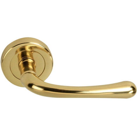Manilla puerta interior zamak dorado brillo roseta redonda 52mm (1/5)