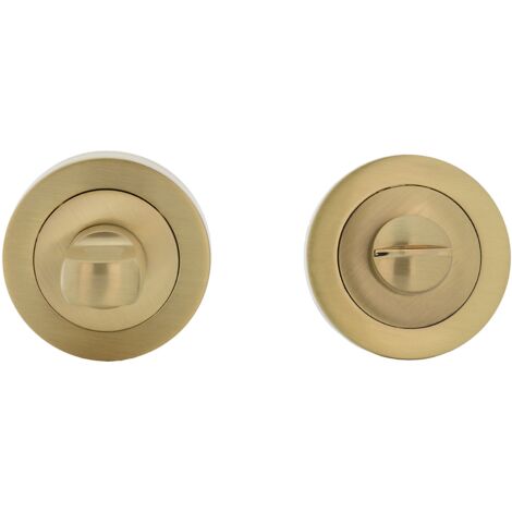 Condena zamak roseta redonda 50mm dorado satinado para puerta baño