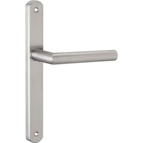 Manilla puerta acero inoxidable placa ovalada estrecha 30x240mm modelo 503