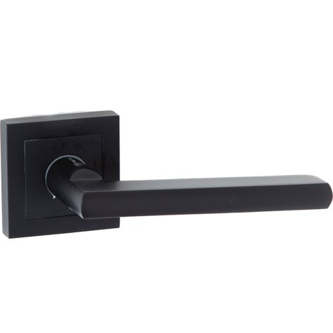 Juego manillas aluminio negro roseta cuadrada 52mm modelo 530