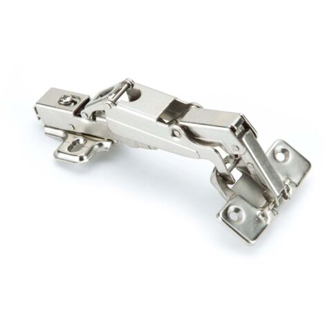 Bisagra cazoleta 35mm recta 165º con pistón para puertas plegables zamak niquelado