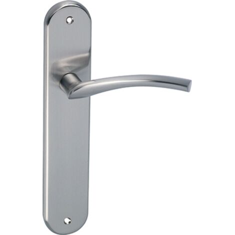 Juego manillas zamak níquel satinado placa ovalada 250mm