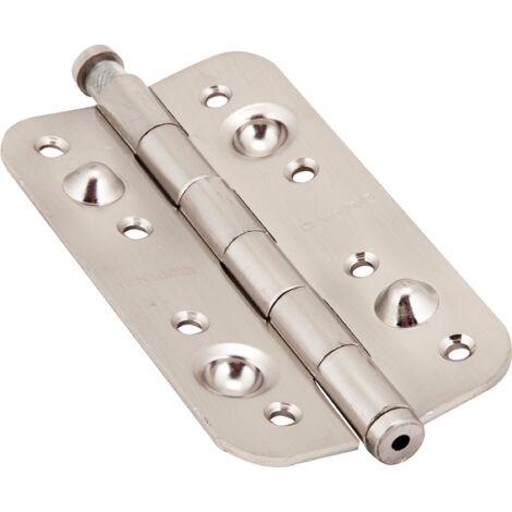Bisagra seguridad canto redondo acero níquel satinado 150x80mm