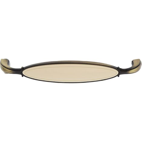 Tirador cuero y porcelana 128mm muebles armarios rústico zamak
