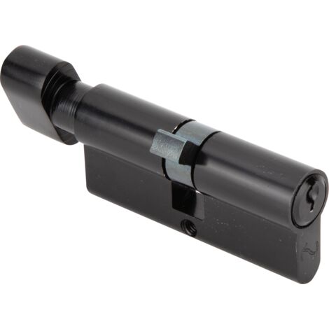 Bombín seguridad pomo llave serreta latón negro 35x35