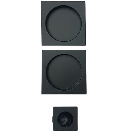 Tirador uñero aluminio negro puerta corredera 10x4cm