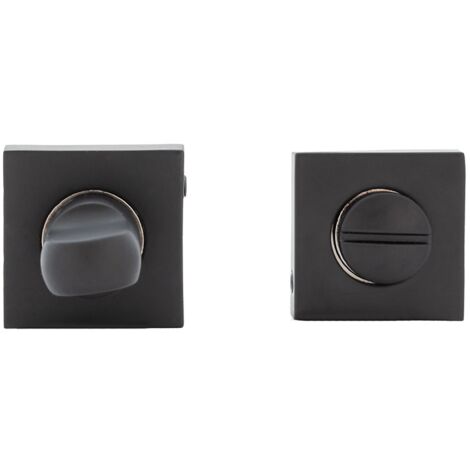 Condena con roseta cuadrada zamak negro 35mm puerta baño