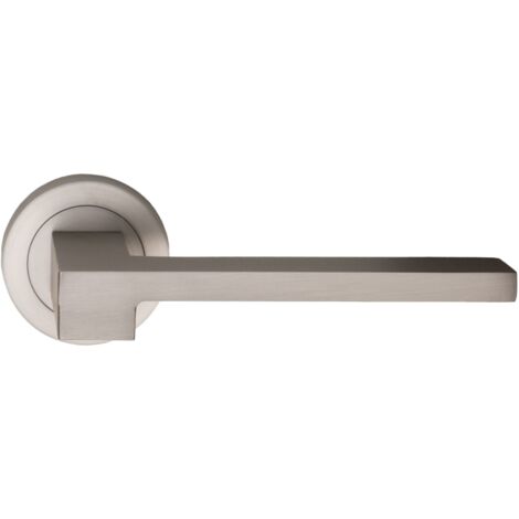 Manilla puerta níquel mate aluminio Lugh roseta redonda 52mm