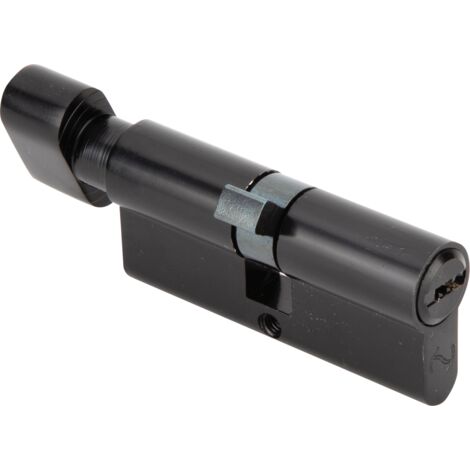 Bombín seguridad pomo llave puntos negro latón 35x35mm 5 llaves