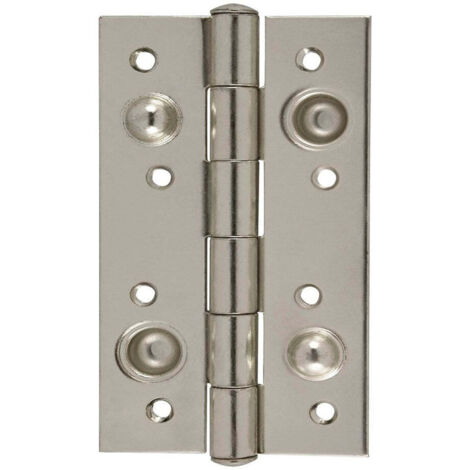 Bisagra seguridad canto recto puertas entrada acero níquel satinado 150x80mm