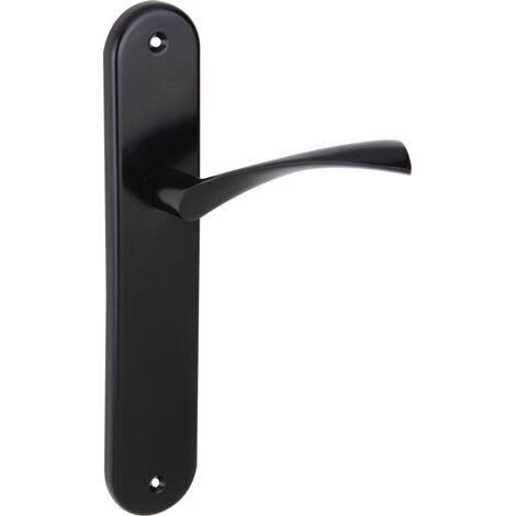 Manilla ola modelo 130 zamak negro mate, placa ovalada, puertas interior