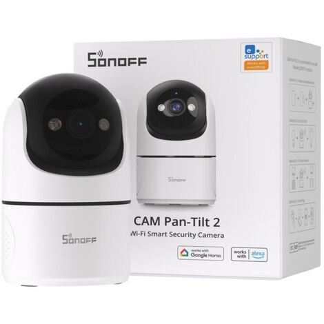 SONOFF Caméra de Sécurité Intérieure Intelligente pour la Maison Cam PT2, Vue à 360°, Suivi Mouvement, Audio Bidirectionnel, Mode Confidentialité, Stockage Cloud/SD, Compatible Alexa & Google Home