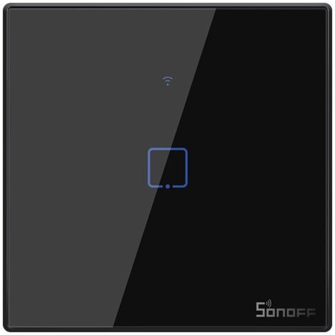 Interrupteur tactile bouton WiFi 433 MHz RF noir T3EU1C-TX