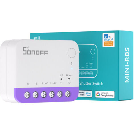 Interrupteur intelligent pour volet roulant – Contrôle en pourcentage – Programmation des rideaux – Calibration de déviation – Compatible avec écosystème Matte – Sonoff (1/5)
