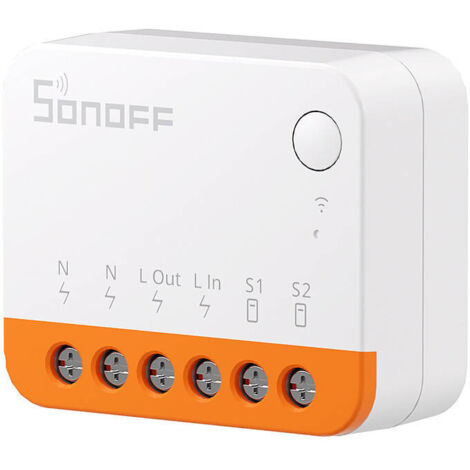 Interrupteur double connecté Wifi Mini-R4 – Compatible Google Home et Alexa – Puce EPS32 – Installation simple dans boîtes EU/86/120 – Sonoff