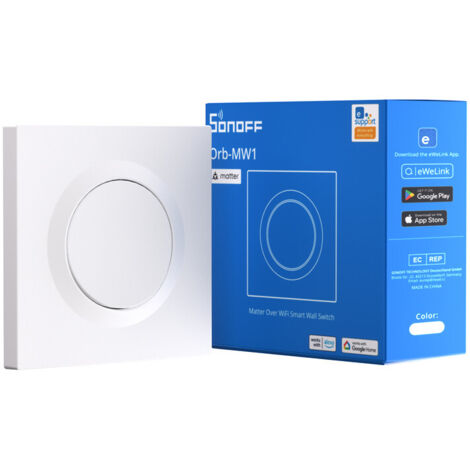 SONOFF MINIR4M-E Matter Interrupteur mural intelligent,interrupteur mural intelligent WiFi 2,4 GHz,neutre requis, compatible avec Apple Home/Alexa/Google Home, charge 10 A