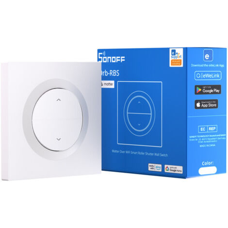 SONOFF MINI-RBS-E Fusion Series Orb-RBS Matter Over Interrupteur mural intelligent pour volet roulant WiFi,Compatible avec le protocole Matter