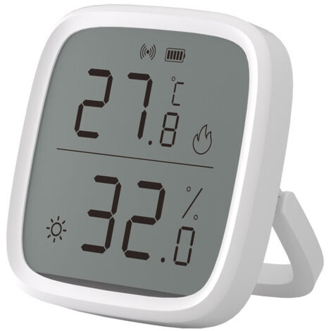 SONOFF SNZB-02D Mini Capteur ZigBee de Température et d'humidité, Thermomètre Hygrometre Intérieur, Affichage sur écran LCD, Compatible avec Alexa/Google Home, 2 Pack