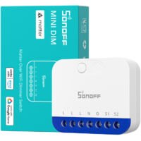 SONOFF MINI-ZBDIM Zigbee Interrupteur variateur pour LED à intensité variable, transformateurs électroniques, lampes incandescentes et halogènes, Zigbee 3.0, conducteur neutre nécessaire