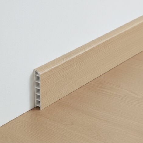 Rodapié PVC Roble Duna 1200x80 mm  Impermeable y Pasacables  ISOVEX