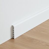 Rodapié PVC Blanco 1200x80 mm Impermeable y Pasacables ISOVEX