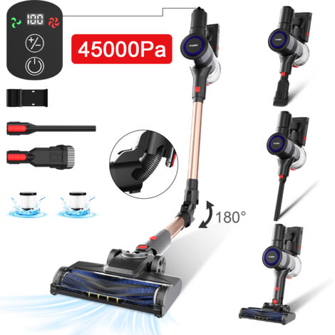 Aspirateur Balai sans Fil sans Sac Multifonctions Stanew, 33Kpa 320W Aspirateur sans Fil Puissant, Puissant, Léger, Batterie Autonomie 40 Min, Multifonction pour Maison, Doré