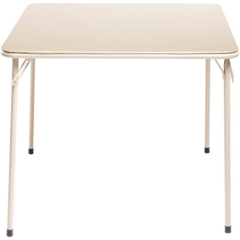 FurnitureR Meubles de Salon, Tables Square, Structure Métallique Robuste et MDF Plateau Rembourré en Cuir Synthétique, Pliable et Portable, Table à Manger au Design Minimaliste, 86x86x71cm, Couleur Ca (1/5)