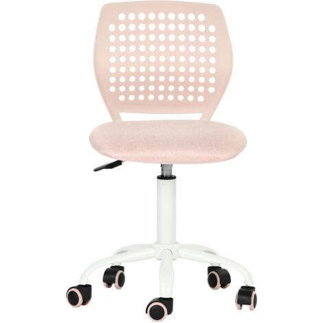 FurnitureR Chaise de Bureau Réglable avec Roulettes Chaise de Travail Pivotante Dossier Respirant Siège Rembourré Fauteuil Étudiant Enfant Ado pour Bureau Maison, Morandi rose (1/5)