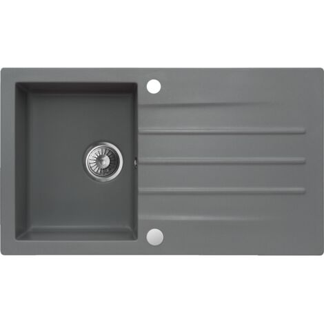 Granitspüle Spülbecken Küchenspüle Moonlight Grey 86x50 cm Mojito 100 Einbauspüle Langlebig Elegant Pflegeleicht inkl Siphon