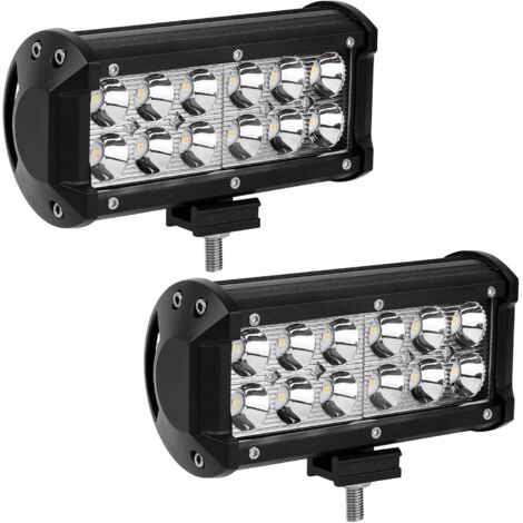 Tiras de luces LED, paquete de 2, luces antiniebla LED todoterreno enfocadas de 7 pulgadas y 36 W, con soporte de montaje, voltaje de 12 V. (1/5)