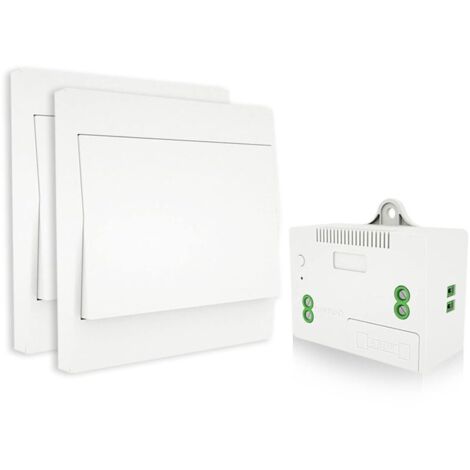 Kit interruptor de luz radiocontrolado, sin cableado, sin pilas, fácil instalación, control remoto exterior hasta 200m (2 interruptores RF y 1 receptor) (1/4)